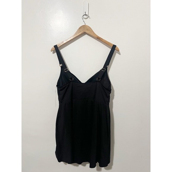 Anne Cole Black Plus Size Adjustable Surplice Swimdress Size 18W - Picture 5 of 10